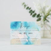 Carte Postale MARIAGE d'aquarelle BUDGET Sea Glass Shades (Debout devant)