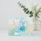 Carte Postale MARIAGE d'aquarelle BUDGET Sea Glass Shades (Debout devant)