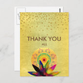 Carte Postale Mariage d'aquarelle Lotus Flower (Devant / Derrière)