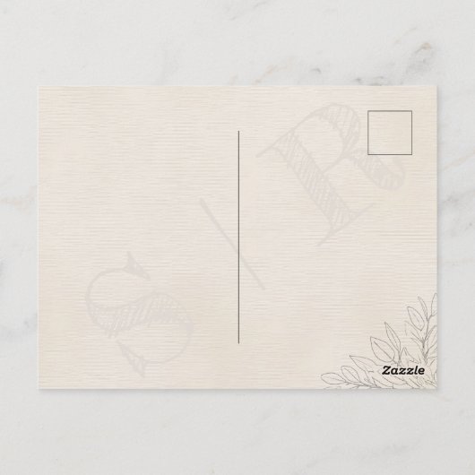 Carte Postale Mariage d'aquarelle verte à Rose d'âge minimal (Dos)