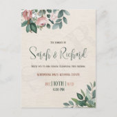 Carte Postale Mariage d'aquarelle verte à Rose d'âge minimal (Devant)