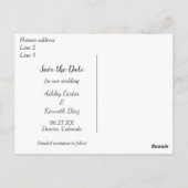 Carte Postale Mariage Date à Sauver Texte Blanc (Dos)