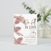 Carte Postale Mariage de automne aquarelle feuille Brown (Debout devant)