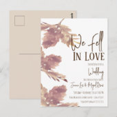 Carte Postale Mariage de automne aquarelle feuille Brown (Devant / Derrière)