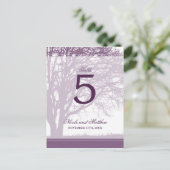 Carte Postale Mariage de automne de chêne pourpre Numéro de tabl (Debout devant)