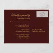 Carte postale mariage de automne RSVP (Dos)