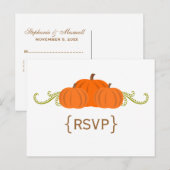 Carte postale Mariage de automne RSVP citrouille (Devant / Derrière)
