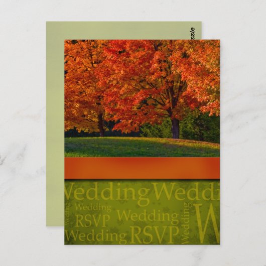 Carte postale Mariage de automne rustique (Devant / Derrière)