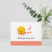Carte Postale Mariage de basket-ball avec amour coeur rouge (Debout devant)