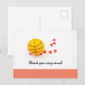Carte Postale Mariage de basket-ball avec amour coeur rouge (Devant / Derrière)
