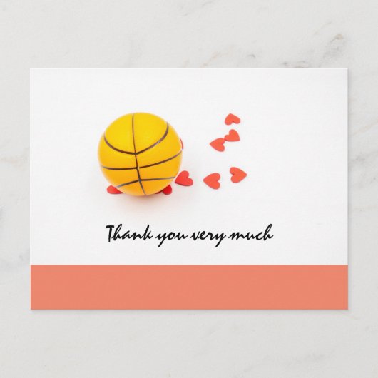 Carte Postale Mariage de basket-ball avec amour coeur rouge (Devant)