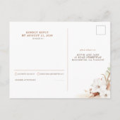 Carte Postale Mariage de Boho Floral en terre cuite RSVP (Dos)