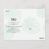 Carte Postale Mariage de botanique de Monstère Tropical (Dos)