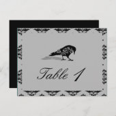 Carte Postale Mariage de cadre gothique corbeau noir Numéro de t (Devant / Derrière)