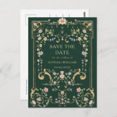 Carte Postale Mariage de cadre orné victorien Enregistrer la dat (Devant / Derrière)