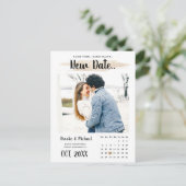 Carte Postale Mariage de calendrier photo élégant repoussé (Debout devant)