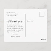 Carte Postale Mariage de calligraphie moderne Merci photo (Dos)