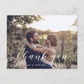 Carte Postale Mariage de calligraphie moderne Merci photo (Devant)