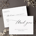 Carte Postale Mariage de calligraphie moderne simple Merci<br><div class="desc">Carte postale Mariage Calligraphie simple et moderne. Pour une personnalisation plus avancée de cette conception,  veuillez cliquer sur le bouton "Personnaliser" ci-dessus ! Des articles correspondants sont également disponibles.</div>