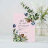 Carte Postale MARIAGE de chardon bleu hiver BUDGET (Debout devant)