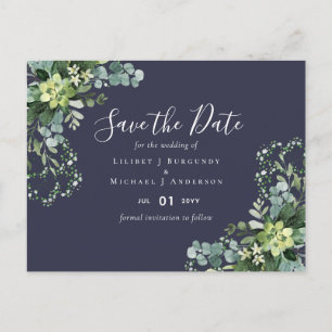 Carte Postale MARIAGE de chardon bleu hiver BUDGET