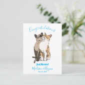 Carte Postale Mariage de Chats Mignons (Debout devant)