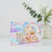 Carte Postale Mariage de chiot mignon Carrosse de conte de fée (Debout devant)