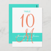 Carte postale Mariage de corail turquoise (Devant / Derrière)