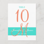 Carte postale Mariage de corail turquoise (Devant)
