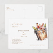 Carte Postale Mariage de couple sous le signe de la bière (Devant / Derrière)