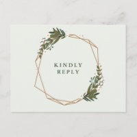 Mariage de couronne fleurie géométrique RSVP