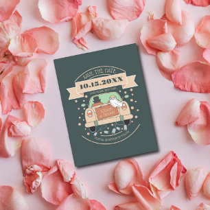 Carte Postale Mariage de dessin animé mignon enregistrer la date