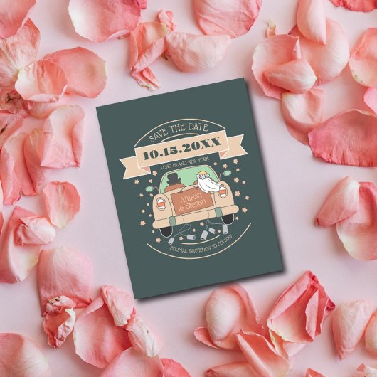 Carte Postale Mariage de dessin animé mignon enregistrer la date