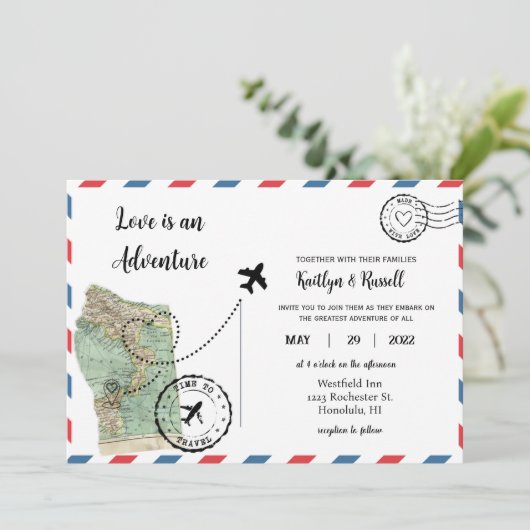 Carte postale - Mariage de destination (Debout devant)