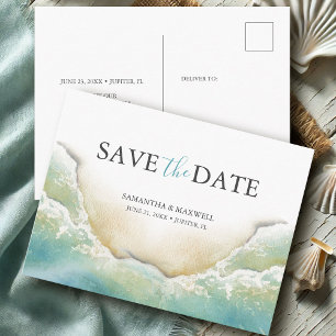 Carte Postale Mariage de Destination de Plage Enregistrez la Dat