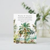 Carte Postale Mariage de Destination sur une Plage Tropicale (Debout devant)