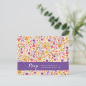 Carte Postale Mariage de feuillage de Fleur sauvage Boho violet  (Debout devant)