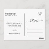 Carte Postale Mariage de feuillage tropical Photo Merci noir (Dos)