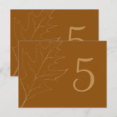 Carte Postale Mariage de feuilles de chêne automne Numéro de tab (Devant / Derrière)