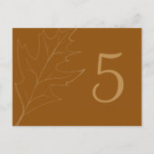 Carte Postale Mariage de feuilles de chêne automne Numéro de tab (Dos)