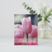 Carte Postale Mariage de fleur de tulipe rose printanier (Debout devant)