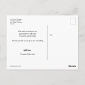 Carte Postale Mariage de fleurs de cerisier d'aquarelle moderne (Dos)