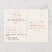 Carte Postale Mariage de fleurs de prés pourpre jaune moutarde d (Dos)