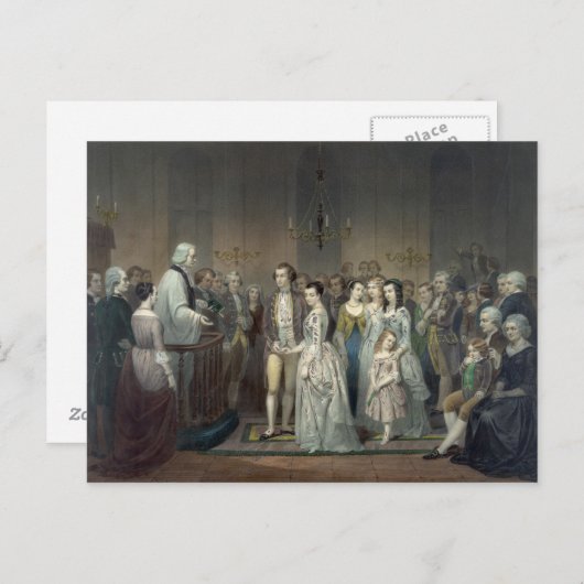 Carte postale mariage de George Washington (Devant / Derrière)