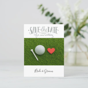Carte Postale Mariage de golf Enregistrez la date