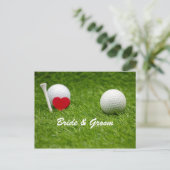 Carte Postale Mariage de golf la mariée et le marié débutent ave (Debout devant)