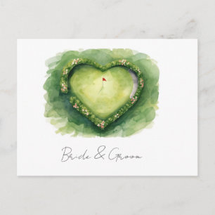 Carte Postale Mariage de golf terrain de golf en forme de cœur