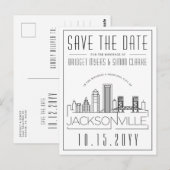 Carte Postale Mariage de Jacksonville | Skyline Enregistrer la d (Devant / Derrière)