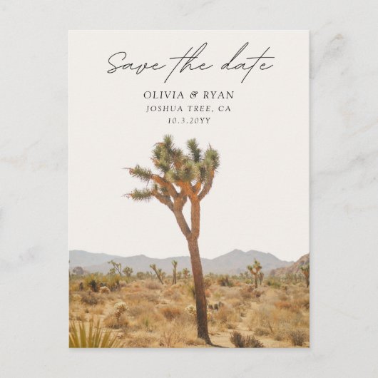 Carte Postale Mariage de Joshua Tree Enregistrer la date (Devant)