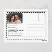 Carte Postale Mariage de journal Moderne Élégant Enregistrer La  (Dos)